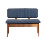 Hanah Home Vina Walnut Dark Blue - Juego de Mesa Extensible y Sillas de 5 Piezas